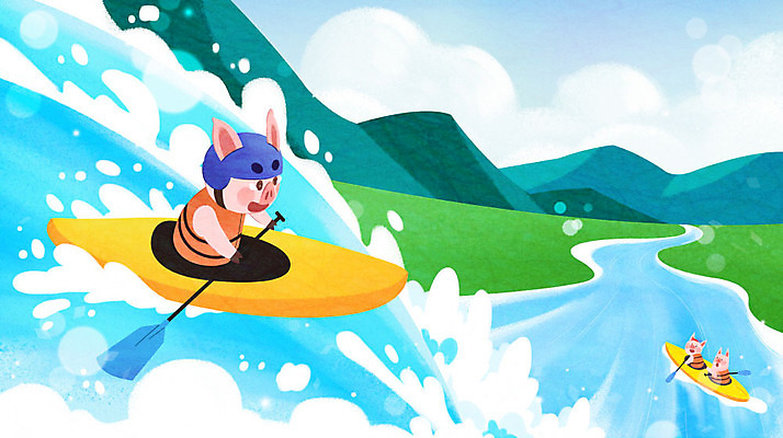 PSD 바다 여행 일러스트 물놀이 세마리 사람없음 여름 파란색 여름휴가 바캉스 계곡 기쁨 수상스포츠 돼지 시원함 급류타기 즐거움 돼지캐릭터 국내일러스트 계절 감정 스포츠 컬러 동물캐릭터 포유류 놀이 휴가 3 파일형식 여름_계절