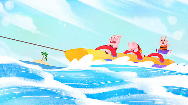 PSD 바다 여행 일러스트 물놀이 산 세마리 해변 사람없음 여름 파란색 여름휴가 바캉스 야자수 기쁨 돼지 시원함 즐거움 돼지캐릭터 바나나보트 선박 국내일러스트 나무 계절 감정 컬러 동물캐릭터 수상교통 포유류 놀이 휴가 3 보트 파일형식 여름_계절