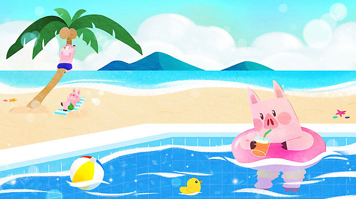 PSD 바다 여행 일러스트 공 조개 불가사리 산 세마리 해변 사람없음 여름 파란색 여름휴가 바캉스 기쁨 돼지 시원함 즐거움 선베드 코코넛 돼지캐릭터 튜브 오리인형 국내일러스트 계절 감정 인형 컬러 동물캐릭터 의자 과일 포유류 휴가 어패류 극피동물 3 파일형식 여름_계절