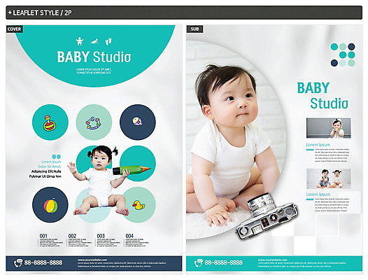 템플릿 여자 남자 ZIP 리플렛 여러명 사진촬영 한국인 아기 전단템플릿 전단 청록색 첫돌 아기만 인디자인 INDD 이미지템플릿 컬러 다수 사람 동양인 촬영 홍보물 파일형식
