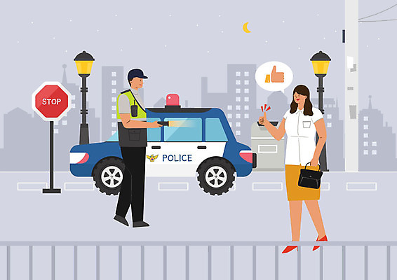 PSD 여자 남자 가로등 일러스트 사람 성인 두명 엄지손가락 최고 작업 경찰 정지 야간 전봇대 경찰차 시민 교통경찰 순찰 성인만 국내일러스트 자연요소 직업 공공시설 손가락 모션 자동차 국민 파일형식