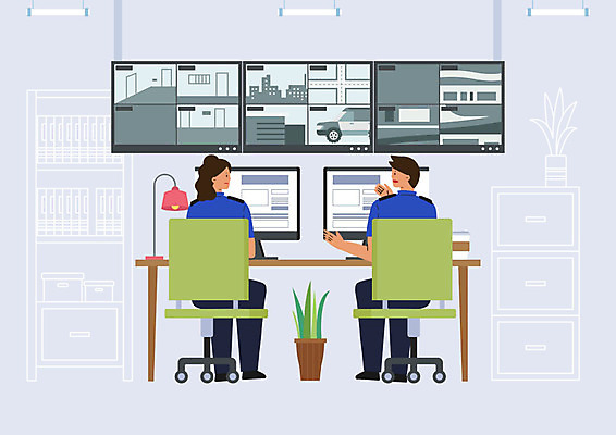 PSD 여자 남자 화분 의자 일러스트 사람 성인 두명 모니터 경찰 책상 감시카메라 추적 성인만 국내일러스트 직업 가구 모션 컴퓨터 카메라 파일형식