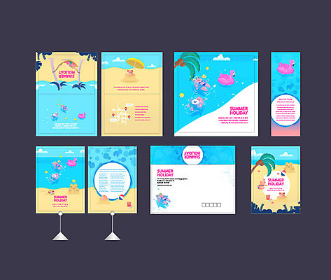 템플릿 배너 배너템플릿 여행 여러마리 휴가 이벤트 해변 사람없음 여름 여름휴가 바캉스 세트 야자수 현수막 파라솔 돼지 플라밍고 엽서 초대장 돼지캐릭터 튜브 소봉투 행사세트 행사템플릿 플라밍고튜브 AI파일 나무 계절 바다 동물캐릭터 다수 포유류 조류 편지봉투 카드_감사 편지 파일형식 벡터 여름_계절