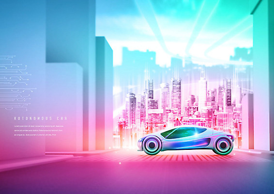 PSD 편집이미지 산업 자동차 미래 사람없음 건물 컬러풀 도시 정차 4차산업 자율주행 미래산업 이미지편집 건축물 육상교통 컬러 컨셉 운전 파일형식