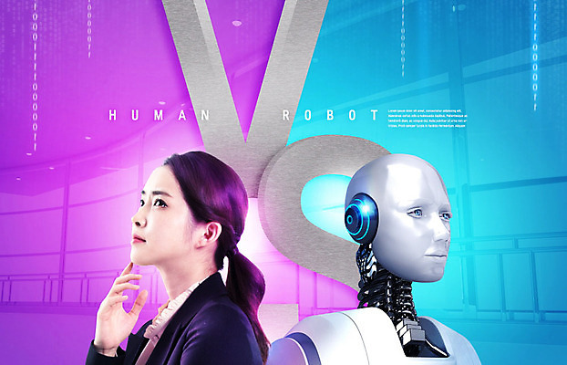 PSD 편집이미지 직업 여자 분홍색 비즈니스 미래 한명 사람 정장 20대 성인 파란색 경쟁 한국인 비즈니스우먼 로봇 성인여자한명만 카피스페이스 4차산업 미래산업 이미지편집 1 옷 산업 컬러 컨셉 동양인 청년 공백 직장인 여자한명만 성인여자만 파일형식