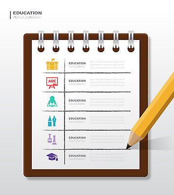 교육 일러스트 그래프 사람없음 그래픽 컬러풀 연필 인포그래픽 계획표 에듀 에듀케이션 스쿨팩 국내일러스트 AI파일 컬러 학용품 필기구 계획 파일형식 벡터