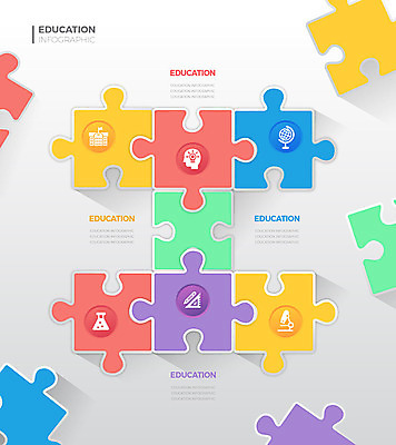 교육 일러스트 그래프 사람없음 그래픽 컬러풀 인포그래픽 퍼즐 에듀 에듀케이션 스쿨팩 국내일러스트 AI파일 컬러 파일형식 벡터