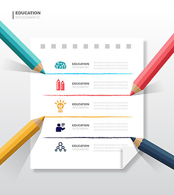 교육 일러스트 그래프 색연필 사람없음 그래픽 컬러풀 인포그래픽 밑줄 에듀 에듀케이션 스쿨팩 국내일러스트 AI파일 컬러 학용품 파일형식 벡터