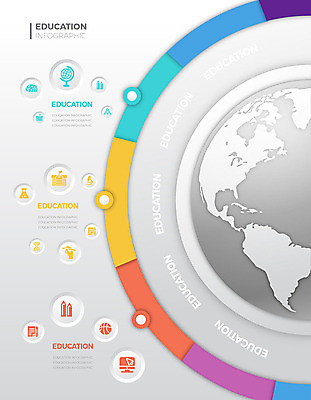 교육 일러스트 그래프 사람없음 그래픽 컬러풀 지구본 인포그래픽 에듀 에듀케이션 스쿨팩 국내일러스트 AI파일 컬러 파일형식 벡터