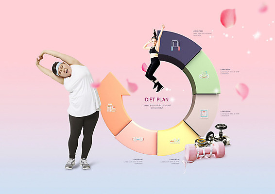 PSD 편집이미지 여자 행복 분홍색 다이어트 그래프 사람 20대 성인 두명 30대 운동 운동기구 점프 한국인 성인여자만 이미지편집 감정 컬러 모션 건강 동양인 청년 장년 헬스 여자만 성인만 파일형식