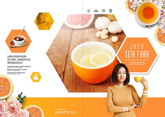 PSD 템플릿 표지디자인 북디자인 출판디자인 여자 표지 꽃 리플렛 북커버 팜플렛 20대 성인 두명 주황색 한국인 차 자몽 레몬차 레몬티 성인여자만 과일차 이미지템플릿 식물 음료 컬러 과일 사람 동양인 청년 차_음료 여자만 성인만 파일형식