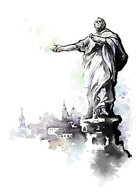 PSD 유럽 예술 일러스트 유럽풍경 캘리그라피 붓터치 흑백 사람없음 도시풍경 동상 조각상 낭만 도시 번짐 국내일러스트 나라 컨셉 촬영기법 풍경 조형물 기념물 파일형식 효과