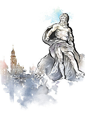 PSD 유럽 예술 일러스트 유럽풍경 캘리그라피 붓터치 흑백 사람없음 도시풍경 동상 조각상 낭만 도시 번짐 국내일러스트 나라 컨셉 촬영기법 풍경 조형물 기념물 파일형식 효과