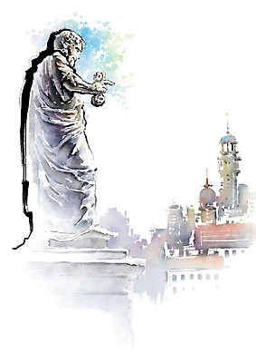 PSD 유럽 예술 일러스트 유럽풍경 캘리그라피 붓터치 흑백 사람없음 도시풍경 동상 조각상 낭만 도시 번짐 국내일러스트 나라 컨셉 촬영기법 풍경 조형물 기념물 파일형식 효과