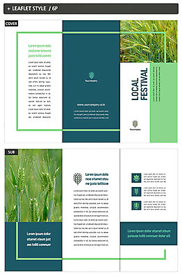 템플릿 표지디자인 표지 ZIP 내지 리플렛 3단접지 팜플렛 사람없음 초록색 축제 봄 청보리 청보리밭 인디자인 INDD 이미지템플릿 계절 컬러 밭 보리 파일형식