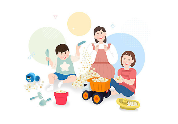 여자 남자 어린이 일러스트 자동차 놀이 엄마 사람 소녀 소년 성인 세명 장난감 트럭 자녀 체험 삽 큐브 즐거움 분무기 놀이체험 키즈카페 편백나무 국내일러스트 AI파일 나무 감정 육상교통 컨셉 가족 카페 체험학습 파일형식 벡터