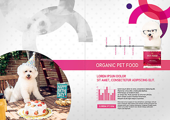 PSD 템플릿 표지디자인 북디자인 출판디자인 내지 반려견 리플렛 분홍색 북커버 세마리 팜플렛 사람없음 반려동물 케이크 생일 캔 유기농 개사료 반려 비숑프리제 펫푸드 이미지템플릿 동물 웰빙 기념일 컬러 디저트 3 개 먹이 애견용품 파일형식