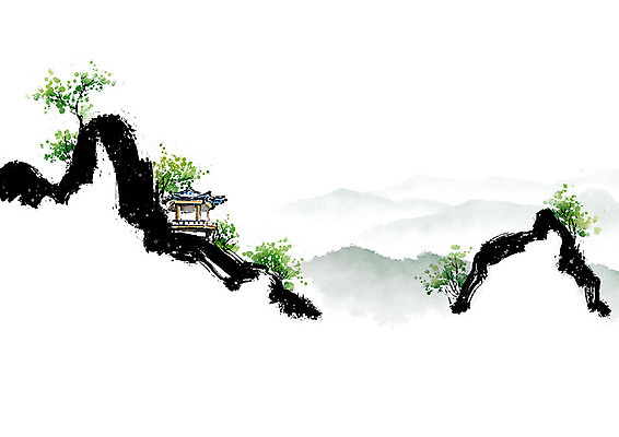 PSD 나무 호수 일러스트 캘리그라피 붓터치 산 흑백 풍경 사람없음 물 강 정자 번짐 국내일러스트 자연요소 식물 건축물 촬영기법 파일형식 효과