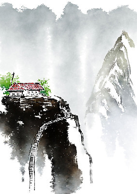 PSD 나무 일러스트 캘리그라피 붓터치 산 주택 흑백 풍경 사람없음 계단 언덕 번짐 국내일러스트 식물 촬영기법 건물 파일형식 효과