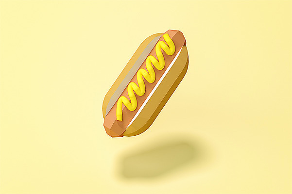 PSD 편집이미지 사람없음 그래픽 노란색 3D소스 3D 머스터드 디지털합성 오브젝트 핫도그 폴리곤 로우폴리 편집소스 편집3D 음식 컬러 패스트푸드 소스_음식 파일형식