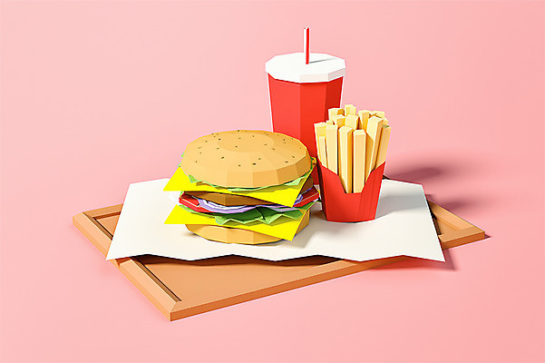 PSD 편집이미지 분홍색 패스트푸드 쟁반 사람없음 그래픽 3D소스 3D 감자튀김 햄버거 디지털합성 오브젝트 콜라 폴리곤 로우폴리 편집소스 편집3D 컬러 감자 튀김 인스턴트 탄산음료 파일형식