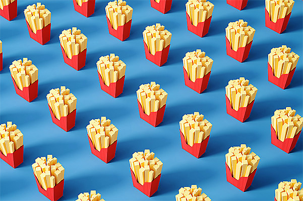 PSD 편집이미지 패턴 사람없음 그래픽 파란색 3D소스 3D 여러개 감자튀김 디지털합성 오브젝트 폴리곤 로우폴리 편집소스 편집3D 컬러 다수 무늬 감자 튀김 파일형식