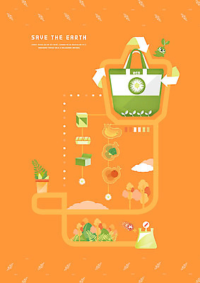 PSD 나무 과일 일러스트 비닐봉투 사람없음 자연보호 그린캠페인 주황색 재활용 금지 그린에너지 종이상자 스마트 에코 에코백 국내일러스트 식물 캠페인 컬러 컨셉 가방 자연 봉투 상자 환경 에너지 보호 친환경 파일형식