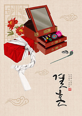 PSD 한국전통 꽃 신부 결혼 백그라운드 일러스트 캘리그라피 한글 사람없음 희망 기쁨 거울 주머니 즐거움 전통혼례 시작 노리개 예물 비녀 보석함 아이보리 국내일러스트 식물 문자 전통 감정 컬러 전통소품 한국 이벤트 전통의례 파일형식 헤어액세사리