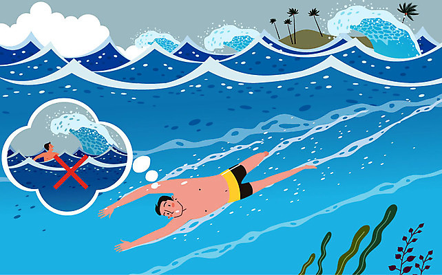 구름 남자 파도 바다 일러스트 물놀이 휴가 경고 한명 사람 성인 여름 여름휴가 바캉스 수영 잠수 휴양지 조심 긴장 성인남자한명만 국내일러스트 AI파일 자연요소 1 계절 감정 놀이 장소 수상스포츠 남자한명만 성인남자만 파일형식 벡터 여름_계절