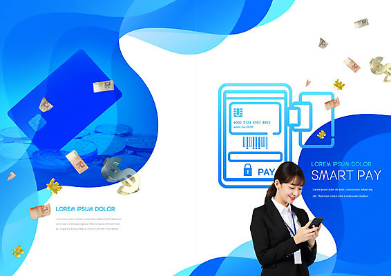 PSD 템플릿 표지디자인 북디자인 출판디자인 여자 표지 리플렛 지폐 북커버 한명 팜플렛 성인 금융 경제 파란색 스마트폰 달러 비즈니스우먼 신용카드 스마트 성인여자한명만 스마트페이 이미지템플릿 1 컬러 컨셉 돈 비즈니스 사람 핸드폰 스마트기기 직장인 결제 여자한명만 성인여자만 파일형식