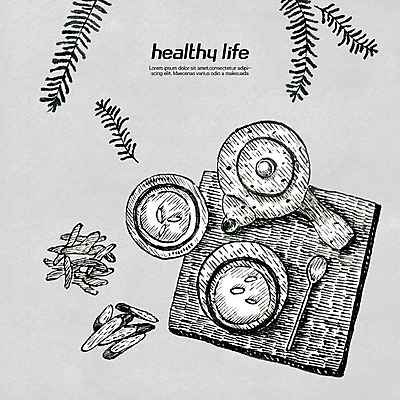 PSD 라인일러스트 일러스트 흑백 건강 사람없음 한의학 약재 한약재 전통차 유기농 보양식 건강식품 감초 한방차 국내일러스트 웰빙 음식 의학 촬영기법 차_음료 약 몸보신 파일형식