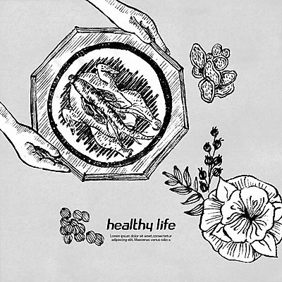 PSD 손 라인일러스트 일러스트 여름음식 흑백 건강 선물 들기 신체부위 한의학 양손 약재 한약재 보자기 유기농 보양식 삼계탕 건강식품 제철음식 국내일러스트 웰빙 음식 의학 모션 촬영기법 사람 약 몸보신 제철 파일형식 천_직물 여름_계절