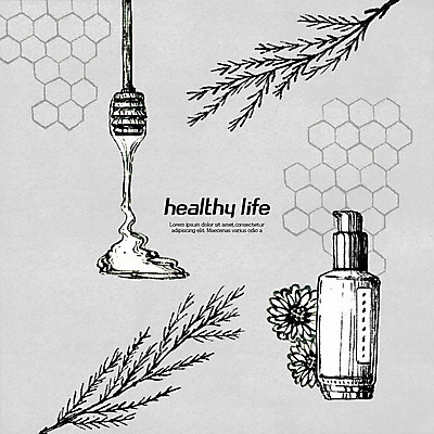 PSD 라인일러스트 일러스트 흑백 건강 사람없음 뷰티 화장품 한의학 약재 한약재 유기농 건강식품 꿀 벌집 국내일러스트 웰빙 음식 의학 촬영기법 약 파일형식