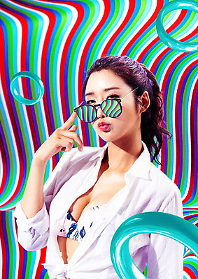 PSD 편집이미지 여자 패턴 한명 상반신 성인 옆모습 30대 컬러풀 선글라스 한국인 복고 기하학 지오메트릭 성인여자한명만 뉴트로 이미지편집 1 안경 뷰포인트 컬러 무늬 사람 동양인 장년 여자한명만 성인여자만 파일형식