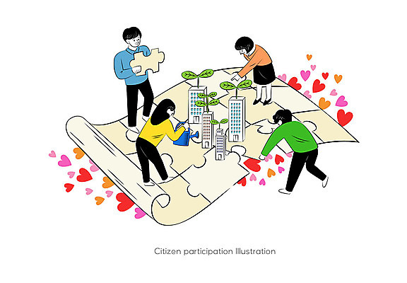 여자 남자 행복 일러스트 비즈니스 아파트 함께함 사랑 사람 여러명 새싹 물뿌리개 하트 퍼즐 긍정 시민 참여 국내일러스트 AI파일 모양 식물 감정 다수 컨셉 주택 국민 파일형식 벡터