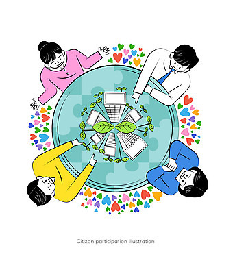 여자 남자 행복 일러스트 비즈니스 탁자 아파트 함께함 사랑 사람 여러명 새싹 하트 퍼즐 긍정 의견 시민 제시 참여 국내일러스트 AI파일 모양 식물 감정 가구 다수 컨셉 주택 국민 파일형식 벡터