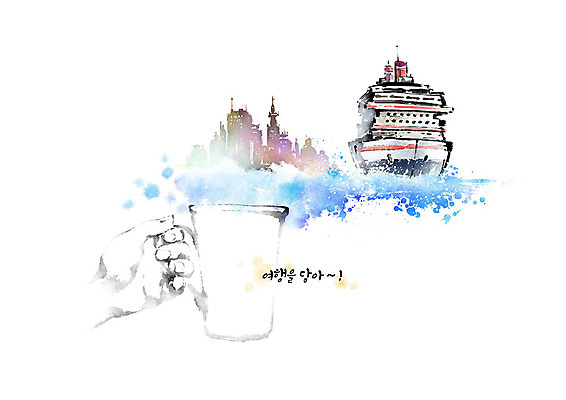 PSD 해외 손 바다 해외여행 여행 일러스트 캘리그라피 붓터치 한손 항해 들기 사람 신체부위 미국 낭만 머그컵 커피잔 크루즈 번짐 랜드마크 마이애미 선박 국내일러스트 커피 컨셉 수상교통 북아메리카 배_교통 모션 잔 컵 파일형식 효과