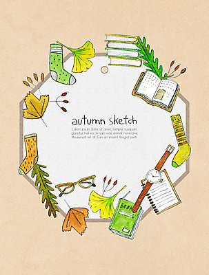 PSD 안경 시계 단풍 낙엽 일러스트 프레임 사람없음 책 컬러풀 독서 가을 스케치 오브젝트 은행잎 프레임일러스트 국내일러스트 잡화 계절 컬러 잎 미술 파일형식