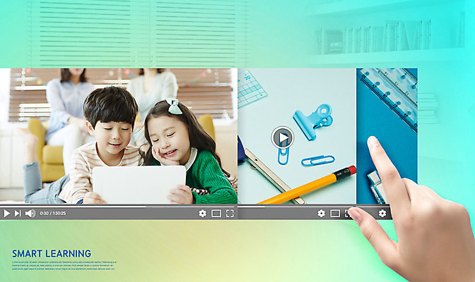 PSD 편집이미지 손 응시 여자 교육 남자 어린이 한손 사람 소녀 소년 두명 신체부위 파란색 터치 한국인 스마트 즐거움 동영상 어린이만 카피스페이스 스쿨팩 스마트러닝 이미지편집 시선 감정 컬러 컨셉 동양인 공백 파일형식