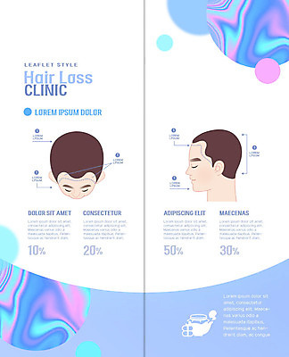 PSD 템플릿 표지디자인 북디자인 출판디자인 남자 내지 2단접지 북커버 팜플렛 성인 두명 파란색 머리 원형 그라데이션 두피관리 탈모 탈모클리닉 성인남자만 이미지템플릿 도형 리플렛 컬러 사람 신체부위 클리닉 증상 남자만 성인만 파일형식