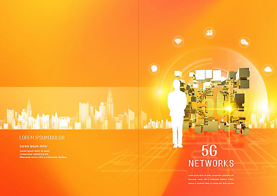 PSD 템플릿 표지디자인 북디자인 출판디자인 표지 실루엣 리플렛 북커버 빌딩 팜플렛 사람없음 주황색 네트워크 4차산업 5G 이미지템플릿 산업 컬러 촬영기법 IT 건물 파일형식