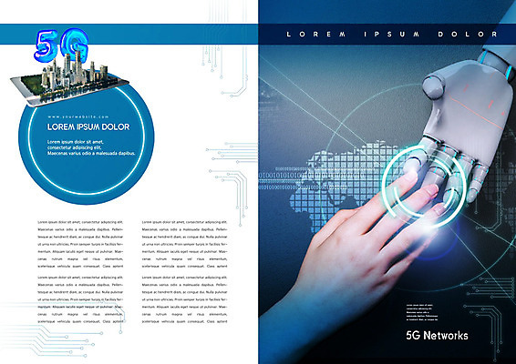 PSD 템플릿 표지디자인 북디자인 손 출판디자인 내지 리플렛 북커버 한손 빌딩 팜플렛 신체부위 파란색 빛 손잡기 로봇팔 홀로그램 4차산업 5G 이미지템플릿 산업 컬러 모션 IT 사람 건물 로봇 파일형식