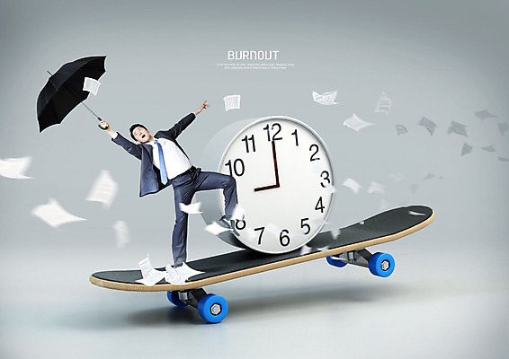 PSD 편집이미지 남자 시계 우산 스트레스 한명 들기 사람 20대 성인 한국인 스케이트보드 직장인 비즈니스맨 문서 불행 과로 성인남자한명만 번아웃증후군 증후군 이미지편집 직업 1 비즈니스 모션 동양인 청년 보드_스포츠 질병 사회이슈 남자한명만 성인남자만 파일형식