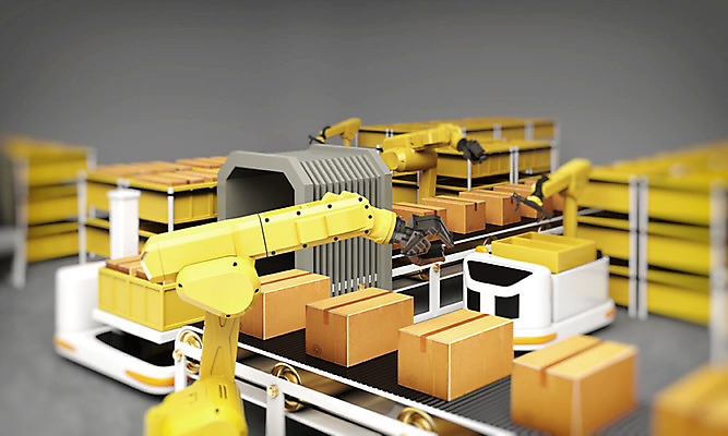 PSD 편집 편집이미지 산업 공장 사람없음 상자 노란색 3D소스 3D 여러개 제조 스마트 입체 디지털합성 오브젝트 설비 로봇팔 산업용로봇 생산라인 자동화 컨베어밸트 편집소스 편집3D 컬러 다수 컨셉 공업 기계 로봇 시설 파일형식