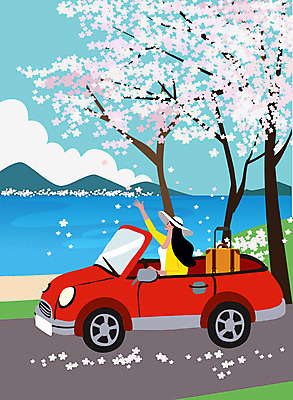 우먼라이프 라이프스타일 여자 행복 여행 일러스트 자동차 휴가 휴식 바캉스용품 한명 사람 성인 여름 여름휴가 바캉스 드라이브 벚꽃 즐거움 힐링 싱글라이프 성인여자한명만 소확행 혼행 국내일러스트 AI파일 1 계절 꽃 감정 육상교통 컨셉 생활 운전 오브젝트 신조어 약어 여자한명만 성인여자만 파일형식 벡터 여름_계절