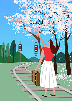 우먼라이프 라이프스타일 여자 행복 여행 일러스트 휴가 휴식 바캉스용품 한명 사람 성인 여름 여름휴가 바캉스 기찻길 벚꽃 즐거움 힐링 싱글라이프 성인여자한명만 소확행 혼행 국내일러스트 AI파일 1 계절 꽃 감정 컨셉 생활 오브젝트 신조어 약어 여자한명만 성인여자만 파일형식 벡터 여름_계절