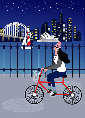 해외 우먼라이프 라이프스타일 여자 행복 해외여행 여행 야경 일러스트 휴가 휴식 바캉스용품 한명 사람 성인 여름 여름휴가 바캉스 자전거 도시 호주 즐거움 힐링 시드니 싱글라이프 성인여자한명만 소확행 혼행 국내일러스트 AI파일 1 계절 감정 컨셉 생활 바이크 오세아니아 야간 오브젝트 신조어 약어 여자한명만 성인여자만 파일형식 벡터 여름_계절 풍경_경치