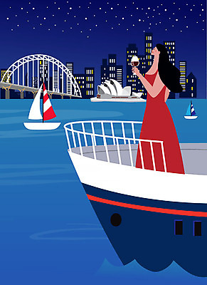 해외 우먼라이프 라이프스타일 여자 행복 해외여행 여행 야경 일러스트 휴가 휴식 바캉스용품 한명 사람 성인 여름 여름휴가 바캉스 도시 호주 유람선 즐거움 힐링 시드니 싱글라이프 성인여자한명만 소확행 혼행 국내일러스트 AI파일 1 계절 감정 컨셉 배_교통 생활 오세아니아 야간 오브젝트 신조어 약어 여자한명만 성인여자만 파일형식 벡터 여름_계절 풍경_경치