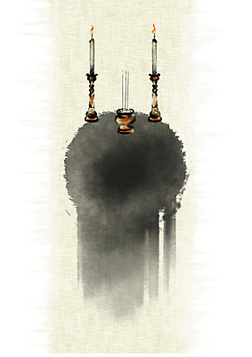 PSD 전통 일러스트 캘리그라피 촛불 붓터치 흑백 사람없음 검은색 한지 제사 촛대 번짐 제기_제사 민속 향 한지배경 제사용품 향로_분향 국내일러스트 종이 컬러 백그라운드 초 촬영기법 오브젝트 전통의례 파일형식 효과