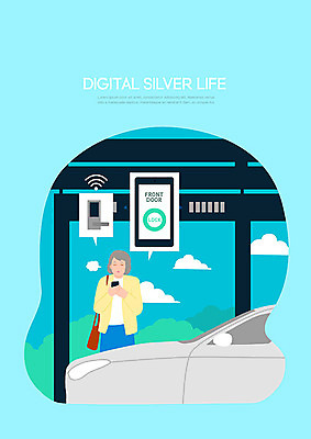PSD 나무 구름 여자 노년 하늘색 일러스트 승용차 한명 안전 사람 성인 실버라이프 스마트폰 디지털 잠김 버스정류장 어플리케이션 확인 현관문 안심 노인여자한명만 실버서퍼 국내일러스트 자연요소 식물 1 라이프스타일 자동차 육류 파란색 핸드폰 스마트기기 문 역 신조어 여자한명만 노인여자만 파일형식